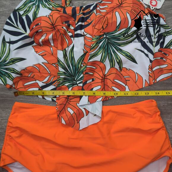 PatPat Tropical Flounce Biknii Swimsuit Size L - Picture 3 of 5